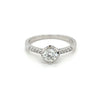 0.44 CTTW Round Cut Diamond Engagement Ring in 18K White Gold