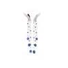 10 Karat Blauer Saphir & Diamant Hängende Ohrkletter Kronleuchter Ohrringe