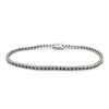 Bracelet de tennis en saphir bleu taillé rond de 2,4 mm en or blanc 14 carats, style boule