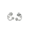 Boucles d'oreilles tourbillon en or blanc 14K avec diamants sertis en lunette ronde