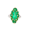 3,89 Karat Marquise-Schliff kolumbianischer Smaragd und Diamant 18K Ring