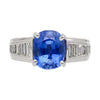4.71ct Oval Cut No Heat Sri Lanka Blue Sapphire Ring