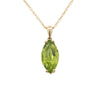 6,88 Karat Peridot Pendant Halskette in 14K Gelbgold mit Kordelkette