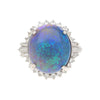 GIA Cert. 8.45 Ct Black Opal Diamond Halo Platinum Ring