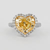 GIA Certified 5.03 Carat Fancy Yellow Heart-Shaped Diamond & Halo 18K Gold Ring