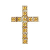 Natürlicher 2,33 Karat Princess Cut Gelber Saphir & Diamant Halo Kreuz Pendant