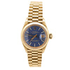 Rolex Lady DateJust 6917 Blue Dial 18K Gold President Bracelet Watch