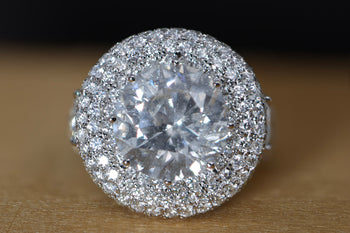 7.71 قيراط قطع دائري I2 مجموعة ألماس طبيعي Ring في ذهب أبيض 18K – Assay Jewelers