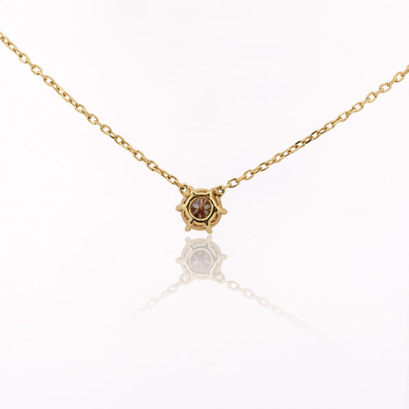 1 Carat Brown Diamond 18K Gold Solitaire Pendant Necklace