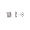 1 Carat Diamond Box Cluster Illusion Set 14K Gold Cluster Stud Earrings