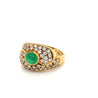 1 Carat Vintage Cabochon Cut Natural Emerald Ring in 18k yellow gold