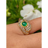 1 Carat Vintage Cabochon Cut Natural Emerald Ring in 18k yellow gold