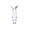 10 Carat Blue Sapphire & Diamond Dangle Drop Ear Climb Chandelier Earrings