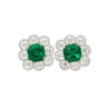 10 Carat Colombian Emerald GRS Certified Cushion Cut Minor Oil Diamond Earrings