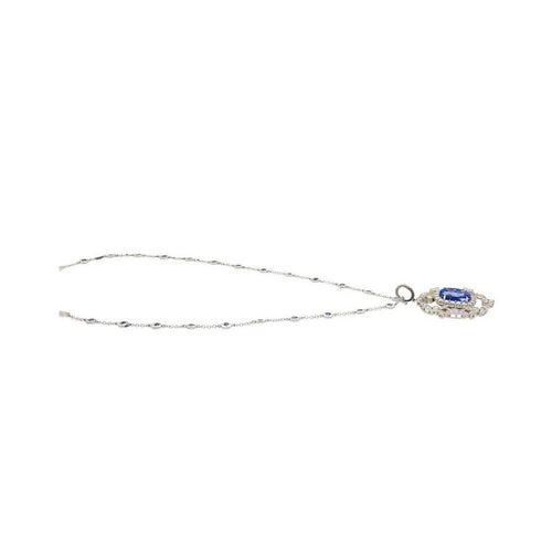 10.36 Carat Oval Cut No Heat Sri Lanka Blue Sapphire Drop Pendant Necklace