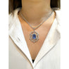 10.36 Carat Oval Cut No Heat Sri Lanka Blue Sapphire Drop Pendant Necklace