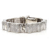 10.5 Carat Diamond Pave Rectangular Link 14K White Gold Mens Bracelet