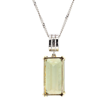 10.52 Carat Forest Green Tourmaline Emerald Cut 18K Gold Pendant Necklace – Assay Jewelers