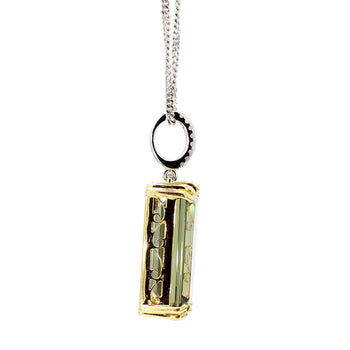10.52 Carat Forest Green Tourmaline Emerald Cut 18K Gold Pendant Necklace – Assay Jewelers