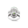 10.91 Carat Oval Jadeite Jade & Baguette Diamond Platinum Filigree Ring