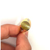 12 Carat Chrysoberyl Cats Eye Mens Ring With Baguette Diamond Sides in 18K Gold