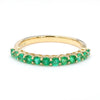 1/2 Carat Round Colombian Emerald 14K Gold Half Eternity Band Ring