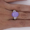 12.86 Carat Lavender A Jade & Diamond Platinum Cocktail Ring