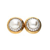 12mm South Sea Pearl 2.88 Carat Diamond Halo 18K Two Tone Gold Clip On Earring
