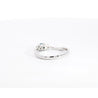 1/3 CTW Natural Blue and White Diamond Curved Mini Three Stone Ring in 14K White Gold