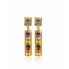 14K Gemstone Cluster Push-Back Earrings