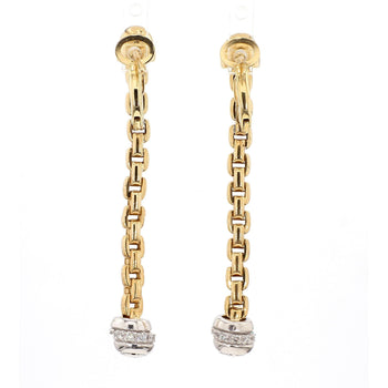 14K Gold Ball and Chain Diamond Drop Dangle Earrings – Assay Jewelers
