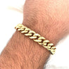 14K Gold Flat Cuban Link Chain Bracelet With Box Closure | 11.15MM - 9 Inch