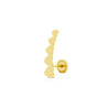 14K Gold Graduating Ear Climber Heart Earrings