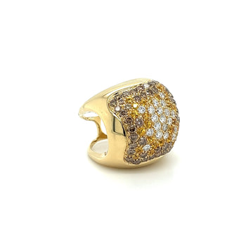 Bague dôme ouverte en or 14K avec cluster de diamants naturels et saphirs multicolores – Assay Jewelers