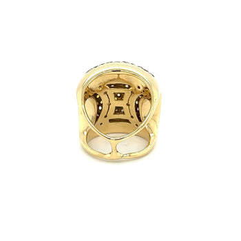 Bague dôme à tige ouverte en or 14K, avec cluster de diamants naturels multicolores et saphirs – Assay Jewelers