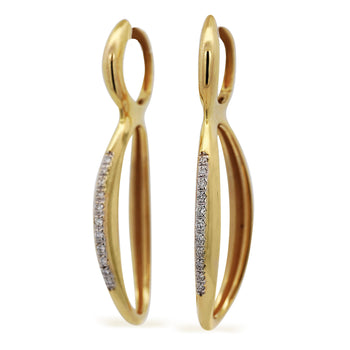 14K Gold Open Twisted Drop Earrings With Diamond Pave - Made in Italy – Assay Jewelers