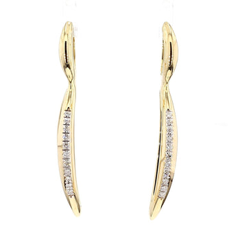 14K Gold Open Twisted Drop Earrings With Diamond Pave - Made in Italy – Assay Jewelers