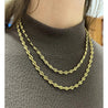 14K Gold Puff Anchor Mariner 5.5 MM Chain Link Necklace | 18-20 inch