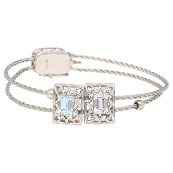 14K Kunzite and Aquamarine Vintage Charm Bangle Bracelet – Assay Jewelers