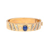 14K Rose Gold Backrach Signed Sapphire and Diamond Bangle Bracelet