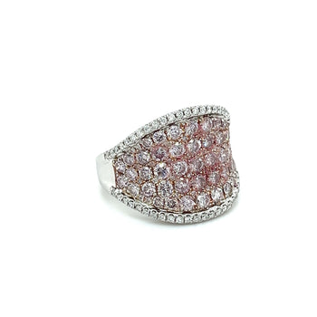 Bague micro pavée en diamant rose en or blanc 14K – Assay Jewelers