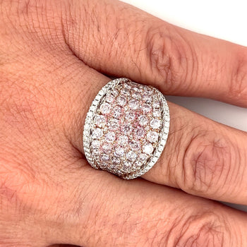 Bague micro pavée en or blanc 14K avec diamant rose – Assay Jewelers