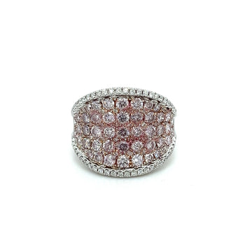 Bague micro pavée en or blanc 14 carats avec diamants roses – Assay Jewelers