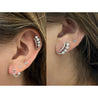 14K White Gold and Diamond Ear Climber Earrings