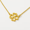 14K Yellow Gold Four Heart Clover Pendant Necklace