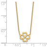 14K Yellow Gold Four Heart Clover Pendant Necklace