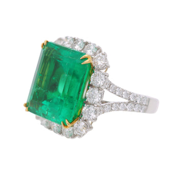 14.36 Carat Colombian Emerald AGL/GRS Certified & Diamond 18K Gold Cocktail Ring – Assay Jewelers
