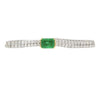 14ct Emerald Center and Diamond 2 Strand Tennis Bracelet