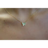 14k Solid Yellow Gold Tsavorite Butterfly Charm Floating Pendant Necklace