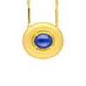 15.15 Carat Blue Star Sapphire 18K & 22K Bar Link Chain Retro Pendant Necklace